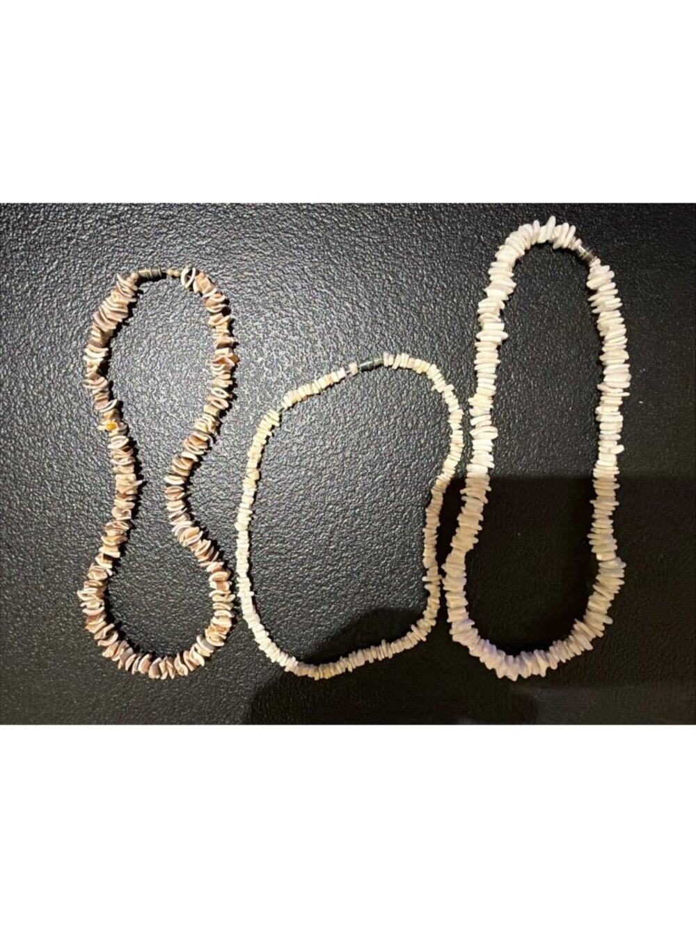 Vtg 3 x Puka Shell Choker Necklace Fashion 15 / 16/ 17.5 Inch Handmade Beach